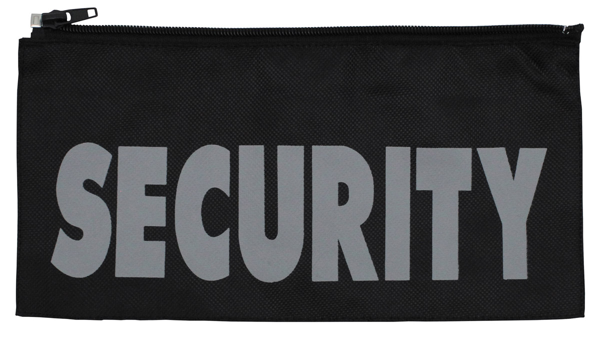 Abzeichen, "Security", gross 27 x 13 cm, mit Reissverschluss
