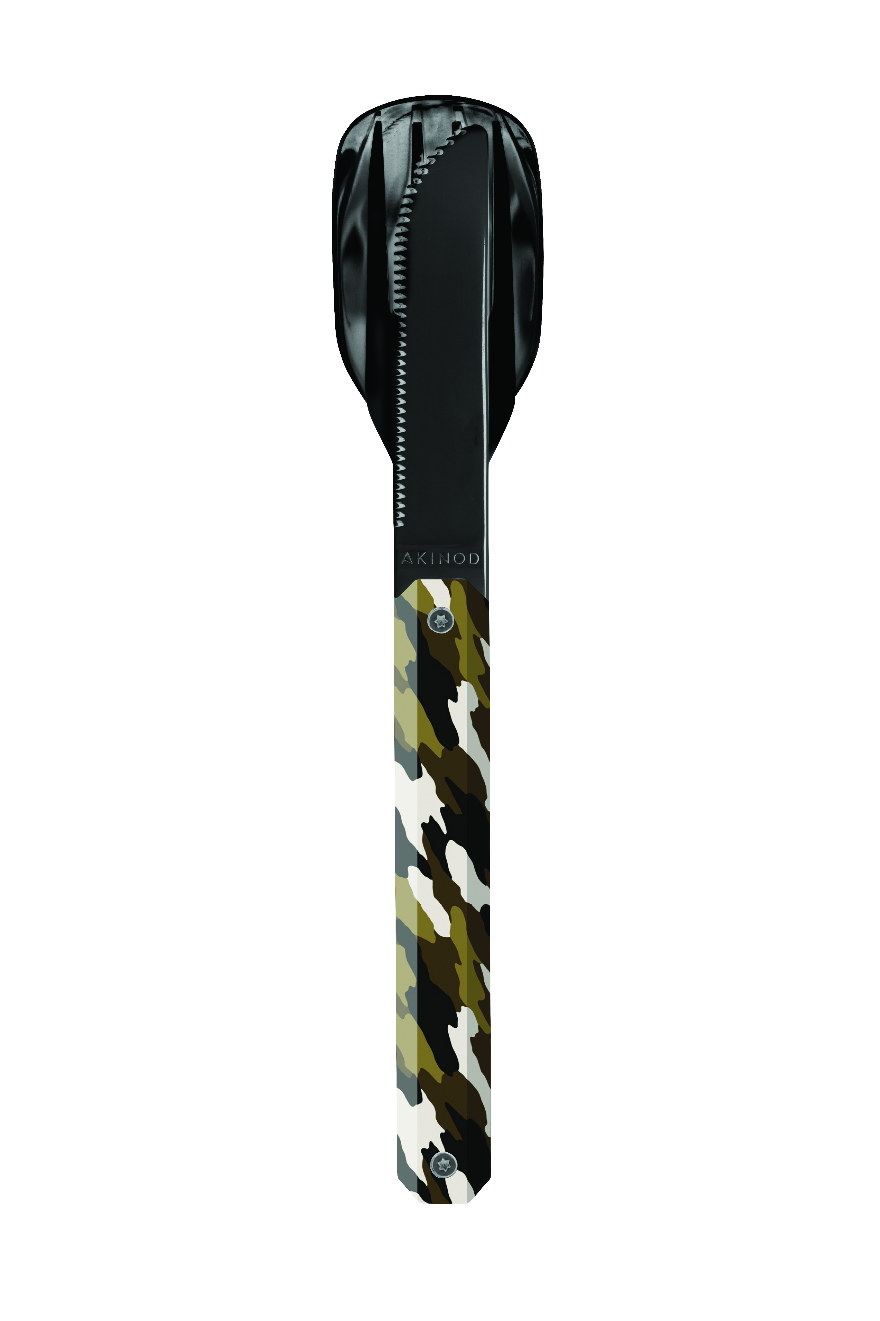 AKINOD - Besteckset 12H34, Hochglanz Schwarz, Camo Grün