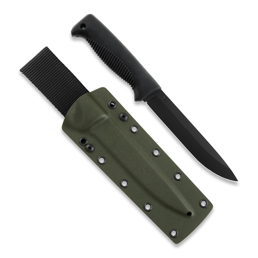 Peltonen Knives - M95 Ranger Puukko schwarz, PTFE Teflon, Kydexscheide (grün)