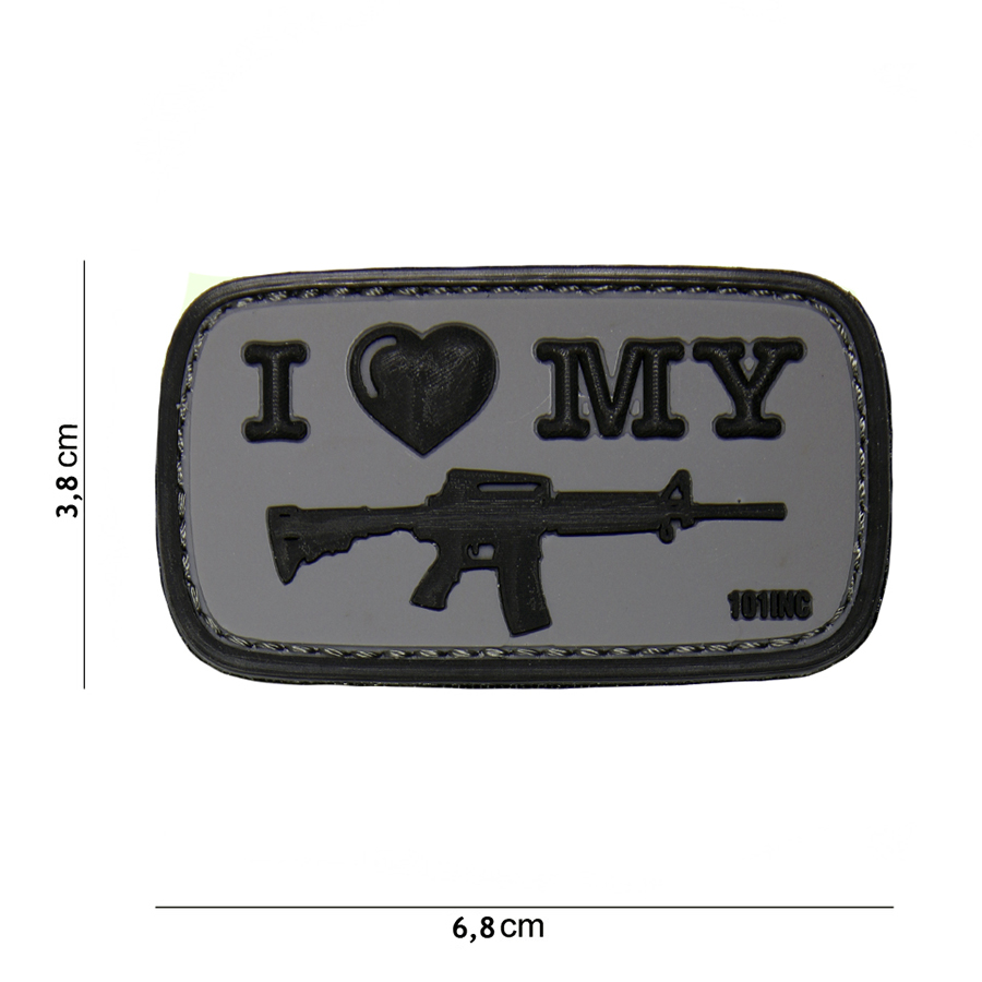 Klettabzeichen I Love My M4 - grau