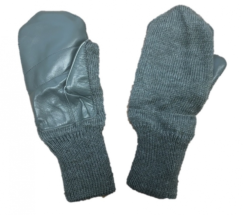 Schweizer Armee - Daumenhandschuhe mit Lederbesatz