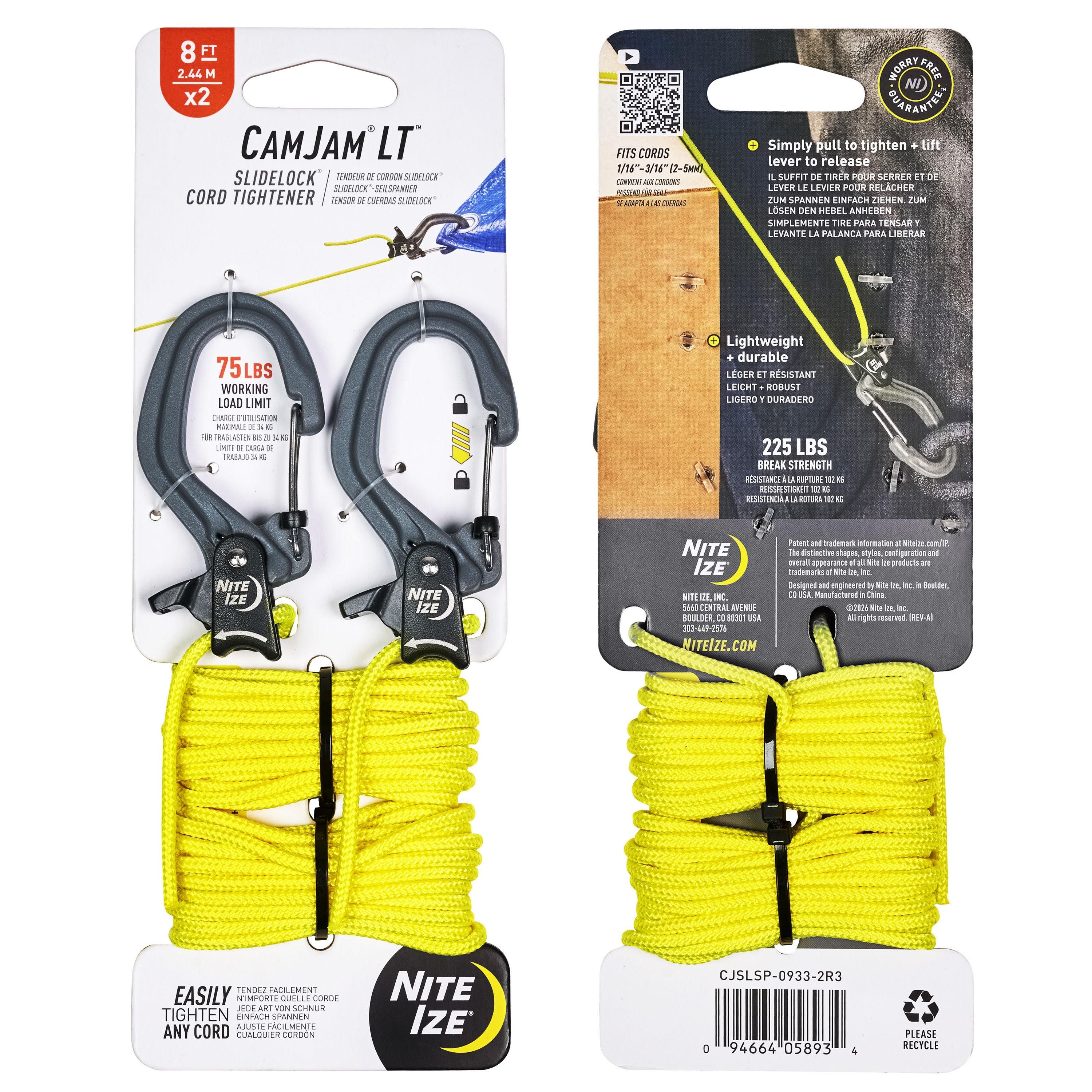 Nite Ize - CamJam® LT™ SlideLock® Cord Tightener Karabiner (2er Set)