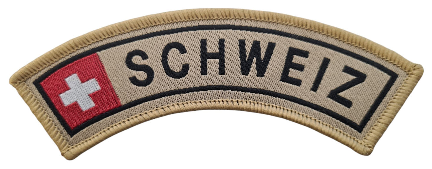 Klettabzeichen - Schweiz beige/rot